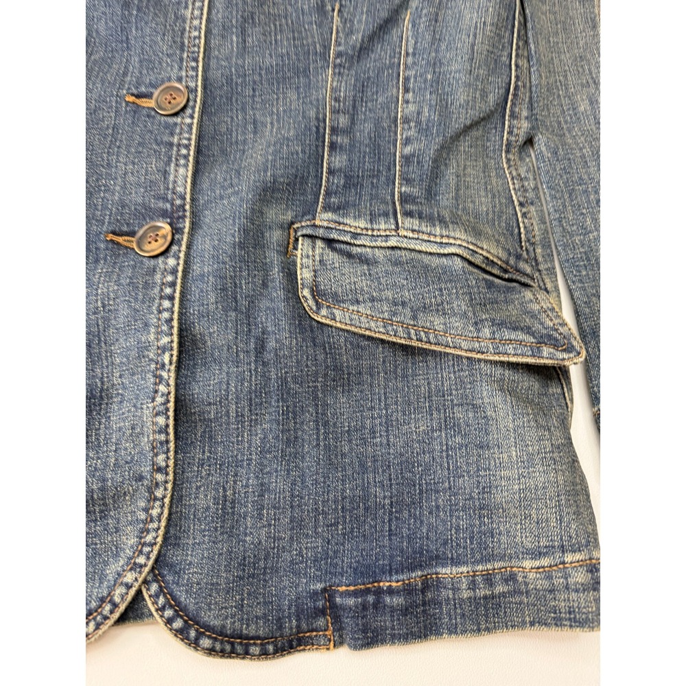 Lauren Ralph Lauren Womens Blue Denim Blazer Jacket Medium Wash Small VINTAGE - Picture 7 of 10